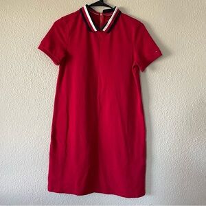 Tommy Hilfiger Collared Polo Dress Women’s XS Red T Shirt Dress Cotton Mini